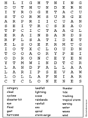 Hurricane Wordsearch