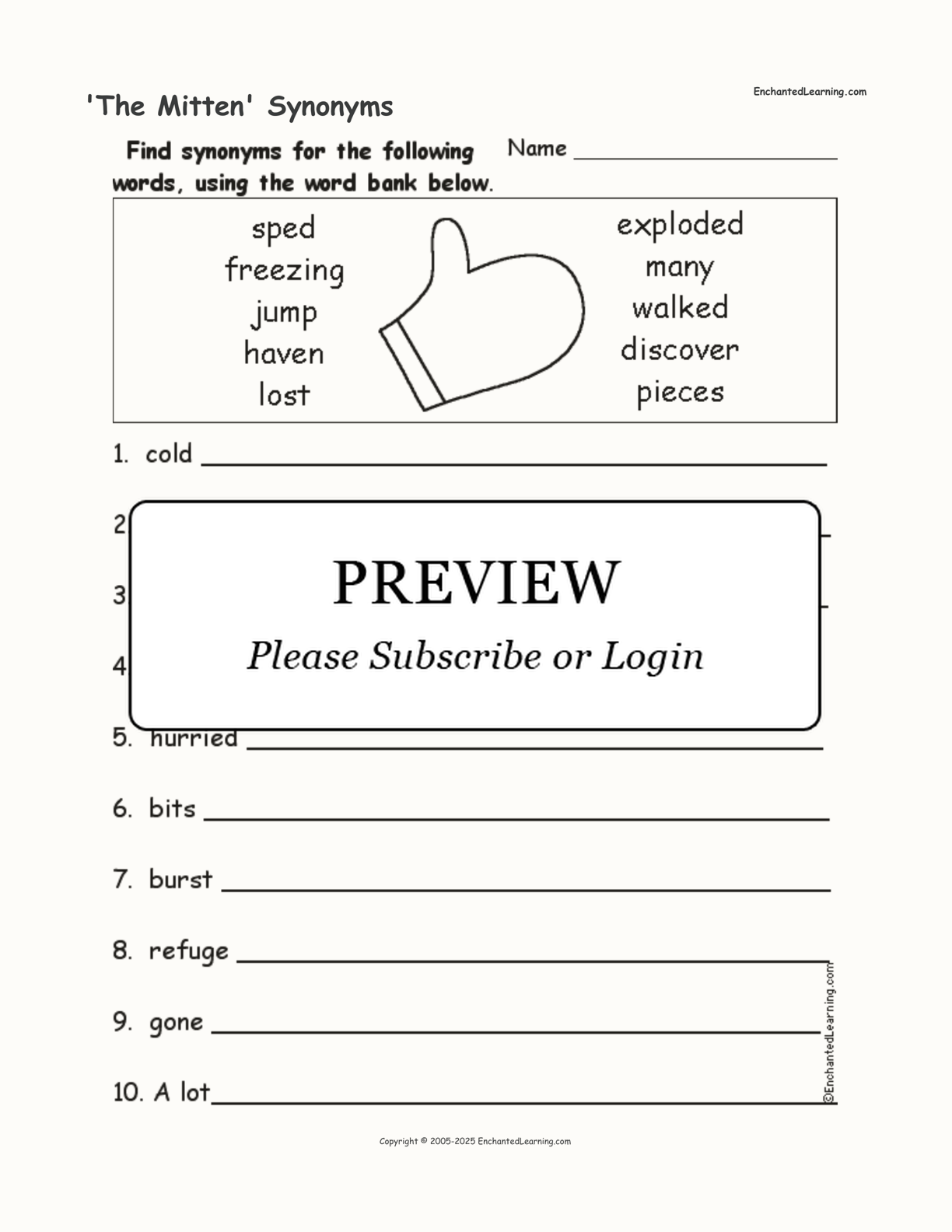 Synonyms Match Worksheet - WordMint