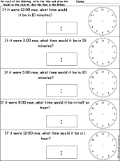 Search result: 'Telling Time - Clock Arithmetic Worksheets'