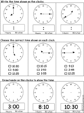 Telling Time - Worksheets: EnchantedLearning.com