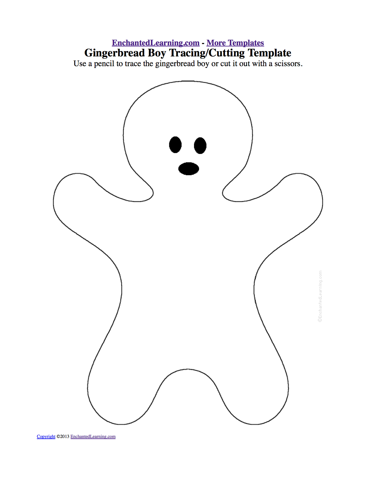 Trace or Cut Out the Gingerbread Boy