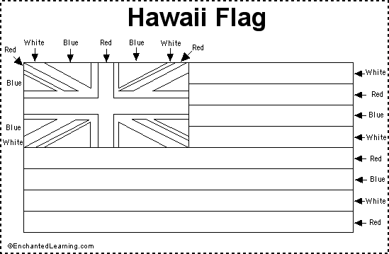 Native Hawaiian Flag Coloring Pages Printable 1
