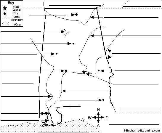 Search result: 'Label Alabama State Map Printout'