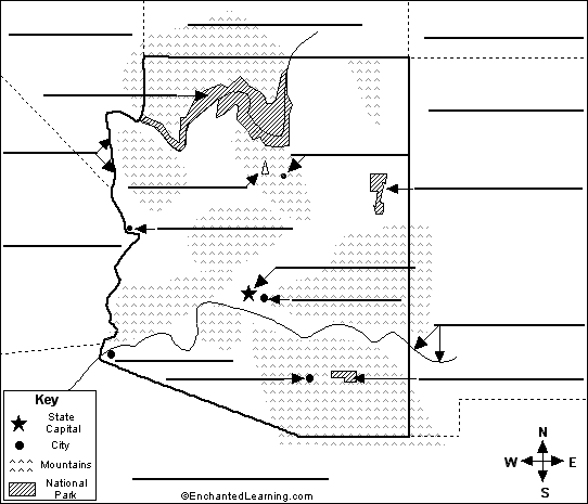 Search result: 'Label Arizona State Map Printout'