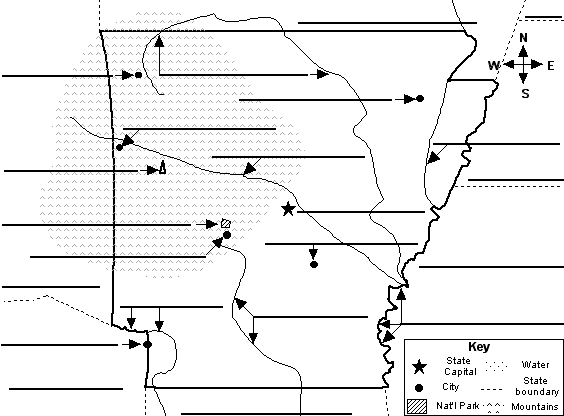 Label Arkansas state map