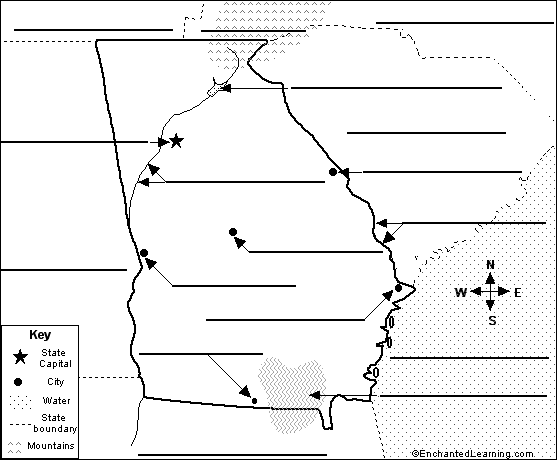 Label Georgia state map