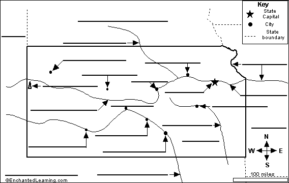 Label Kansas map