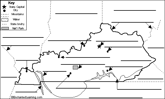 Label Kentucky map