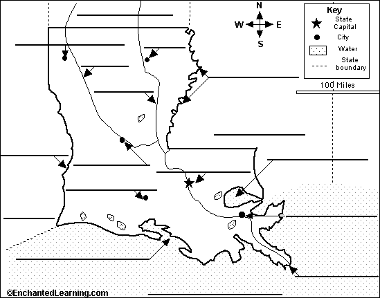 Louisiana Map — In The Reads