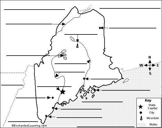 Search result: 'Label Maine Map Printout'