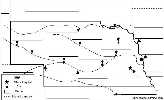 Label Nebraska map