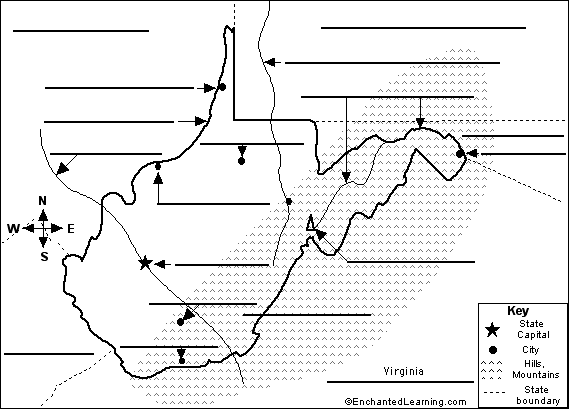 Search result: 'Label West Virginia Map Printout'