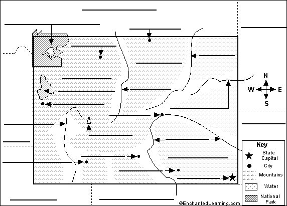 Label Wyoming map
