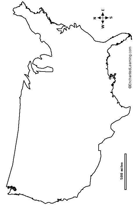 us map outline no states