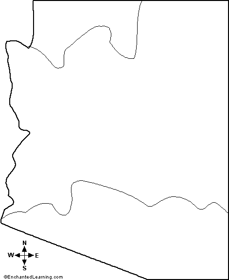 Search result: 'Outline Map Arizona'