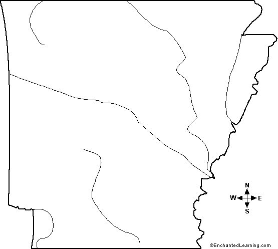 Outline Map Arkansas EnchantedLearning Com   Map.GIF