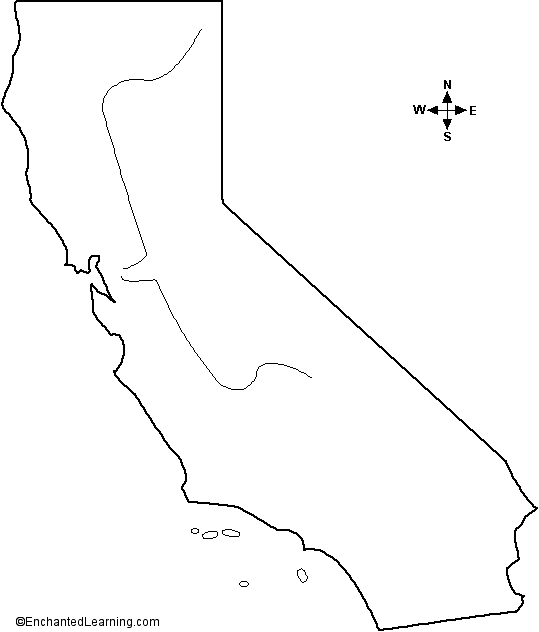 Search result: 'Outline Map California'