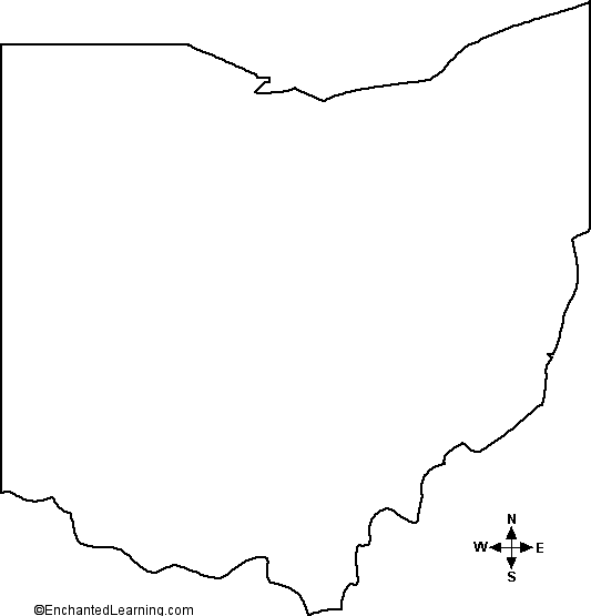 state of ohio map outline Outline Map Ohio Enchantedlearning Com state of ohio map outline