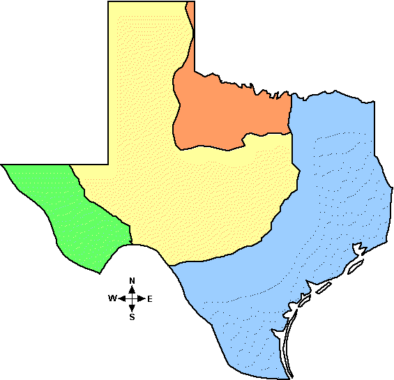 regions of texas map printable Four Regions Of Texas Outline Map Unlabeled Enchantedlearning Com regions of texas map printable