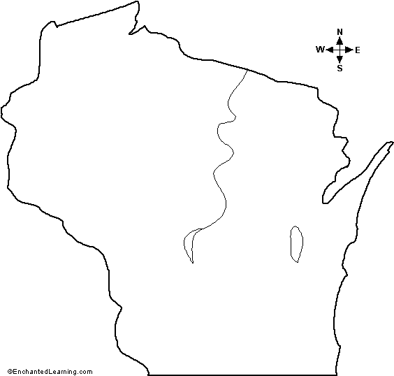 Search result: 'Outline Map Wisconsin'