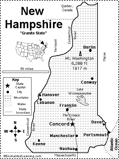 Search result: 'New Hampshire Map/Quiz Printout'