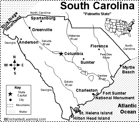 Search result: 'South Carolina Map/Quiz Printout'
