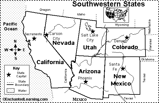 southwestern-us-states-map-quiz-printout-enchantedlearning