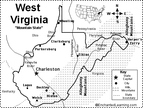 Search result: 'West Virginia Map/Quiz Printout'
