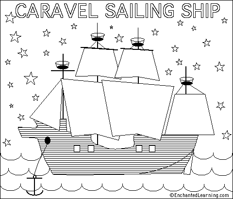 Search result: 'Caravel Online Coloring Page'