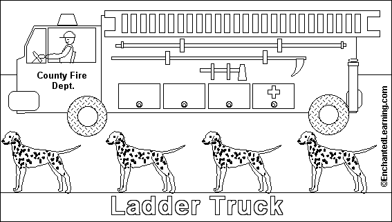 Search result: 'Fire Truck Online coloring page'