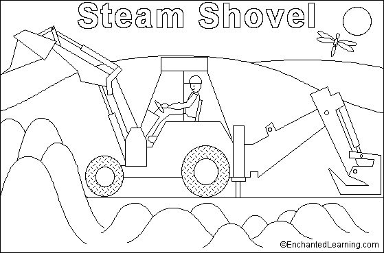 Search result: 'Steam Shovel online coloring page'