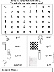 letter q alphabet activities at enchantedlearning com