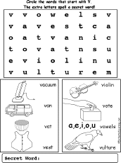 Letter V Alphabet Activities At Enchantedlearning Com