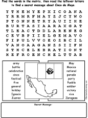 Cinco de Mayo wordsearch