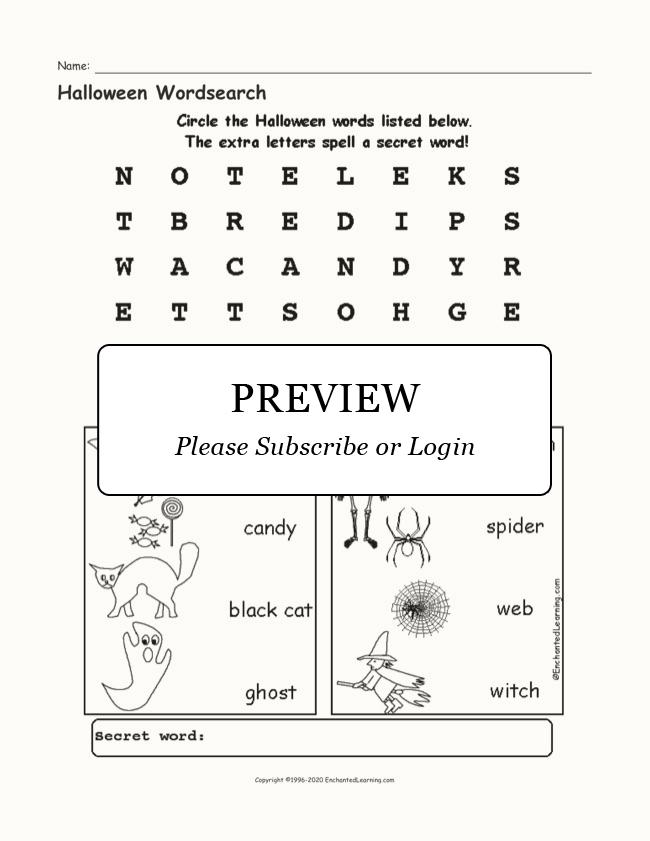 Halloween Wordsearch Enchanted Learning