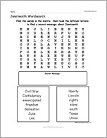 Search result: 'Juneteenth Wordsearch'