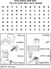 Kwanzaa wordsearch