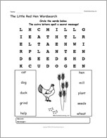 Search result: 'The Little Red Hen Wordsearch'