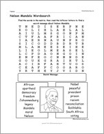 Search result: 'Nelson Mandela Wordsearch'