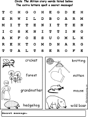 The Mitten wordsearch