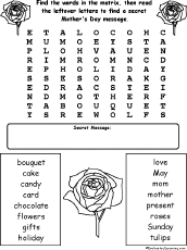 Mother's Day wordsearch