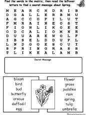 Spring wordsearch