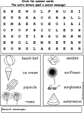 Summer wordsearch