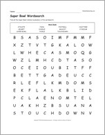 Search result: 'Super Bowl Wordsearch'
