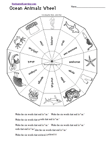 Search result: 'Ocean Animals Wheel  - Bottom: Printable Worksheet'