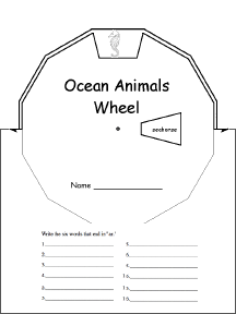 ocean animals wheel printable worksheet enchantedlearning com