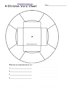 Search result: '4-Blank Word Wheel - Bottom: Printable Worksheet'