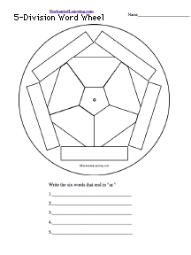 Search result: '5-Blank Word Wheel - Bottom: Printable Worksheet'