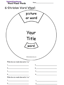 Search result: 'Blank Six-Division Word Wheel: Printable Worksheet'