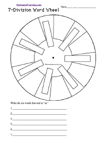 Search result: '7-Blank Word Wheel - Bottom: Printable Worksheet'